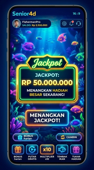 Tampilan antarmuka pengguna di aplikasi senior4d yang intuitif.